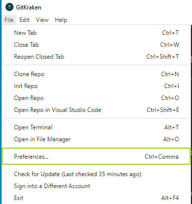 settingGitKraken